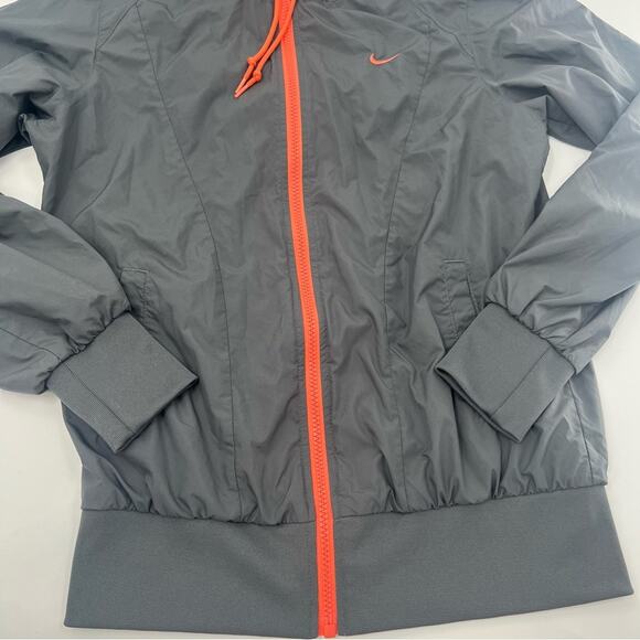 Nike Women’s Gray Orange Windbreaker Jacket - Picture 2 of 4